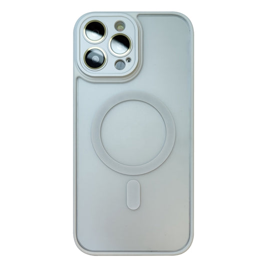 For iPhone 12 Pro Max Skin Feel MagSafe Phone Case with Lens Film(White) by buy2fix