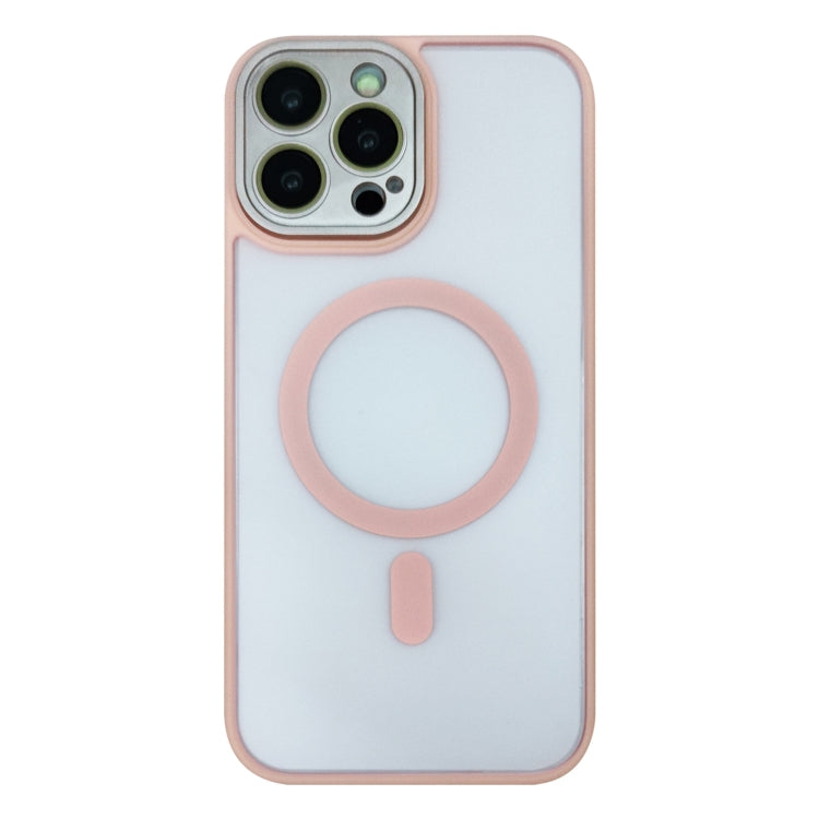 For iPhone 12 Pro Skin Feel MagSafe Phone Case with Lens Film(Pink) by buy2fix