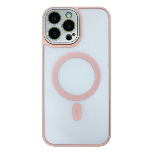 For iPhone 12 Pro Skin Feel MagSafe Phone Case with Lens Film(Pink) by buy2fix