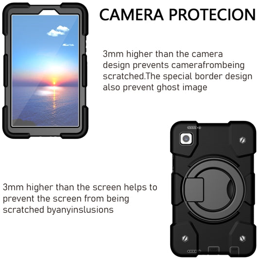 For Samsung Galaxy Tab A9 8.7 2023 Silicone Hybrid PC Tablet Case with Shoulders Strap(Black) - Galaxy Tab A9 by buy2fix | Online Shopping UK | buy2fix