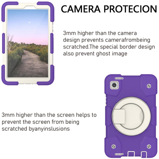 For Samsung Galaxy Tab A9 8.7 2023 Silicone Hybrid PC Tablet Case with Shoulders Strap(Purple Blue) - Galaxy Tab A9 by buy2fix | Online Shopping UK | buy2fix