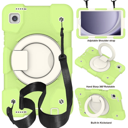 For Samsung Galaxy Tab A9 8.7 2023 Silicone Hybrid PC Tablet Case with Shoulders Strap(Green) - Galaxy Tab A9 by buy2fix | Online Shopping UK | buy2fix