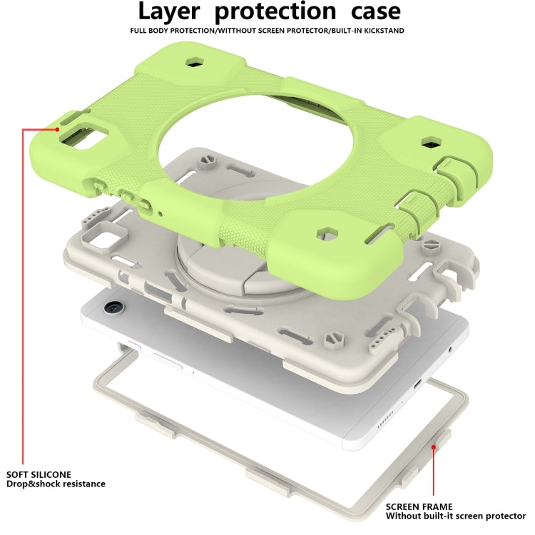 For Samsung Galaxy Tab A9 8.7 2023 Silicone Hybrid PC Tablet Case with Shoulders Strap(Green) - Galaxy Tab A9 by buy2fix | Online Shopping UK | buy2fix