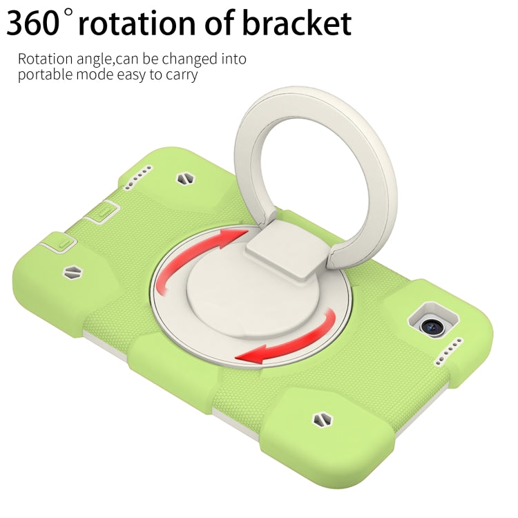 For Samsung Galaxy Tab A9 8.7 2023 Silicone Hybrid PC Tablet Case with Shoulders Strap(Green) - Galaxy Tab A9 by buy2fix | Online Shopping UK | buy2fix