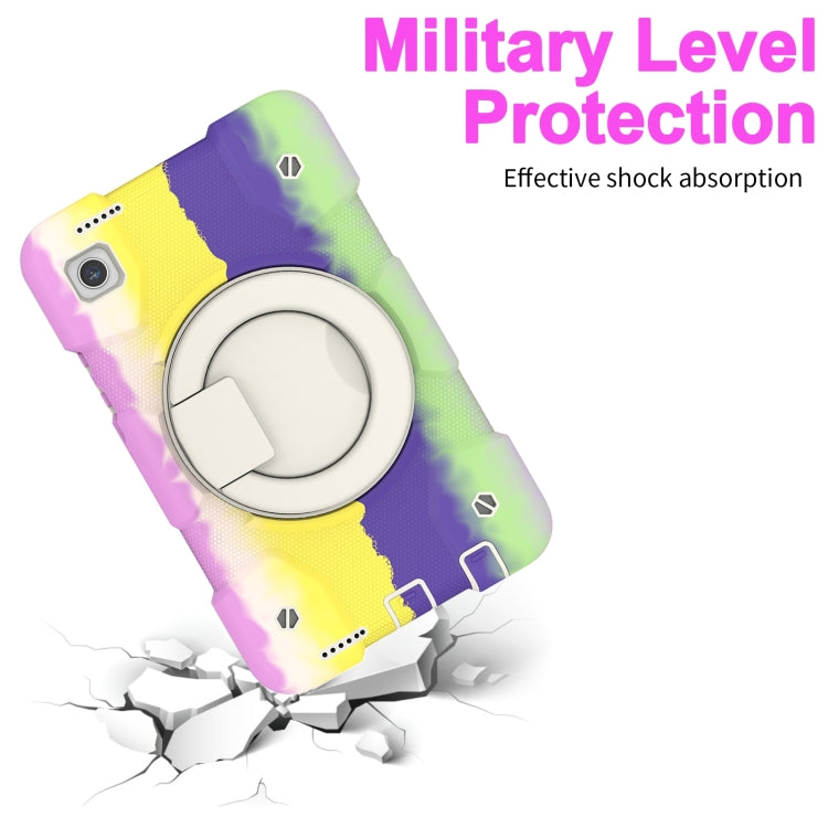 For Samsung Galaxy Tab A9 8.7 2023 Silicone Hybrid PC Tablet Case with Shoulders Strap(Colorful Purple) - Galaxy Tab A9 by buy2fix | Online Shopping UK | buy2fix