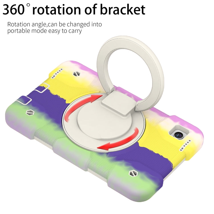 For Samsung Galaxy Tab A9 8.7 2023 Silicone Hybrid PC Tablet Case with Shoulders Strap(Colorful Purple) - Galaxy Tab A9 by buy2fix | Online Shopping UK | buy2fix