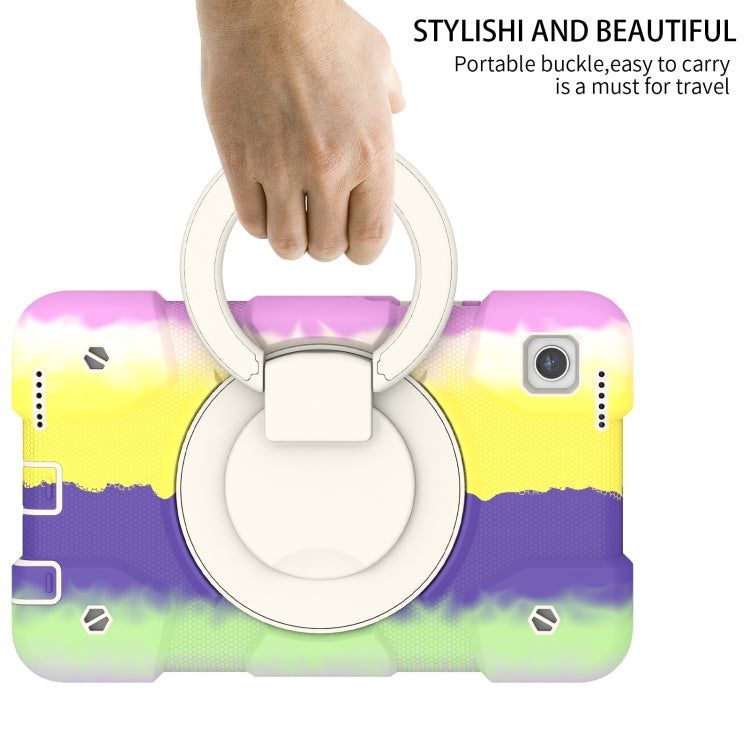 For Samsung Galaxy Tab A9 8.7 2023 Silicone Hybrid PC Tablet Case with Shoulders Strap(Colorful Purple) - Galaxy Tab A9 by buy2fix | Online Shopping UK | buy2fix