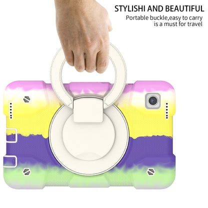 For Samsung Galaxy Tab A9 8.7 2023 Silicone Hybrid PC Tablet Case with Shoulders Strap(Colorful Purple) - Galaxy Tab A9 by buy2fix | Online Shopping UK | buy2fix