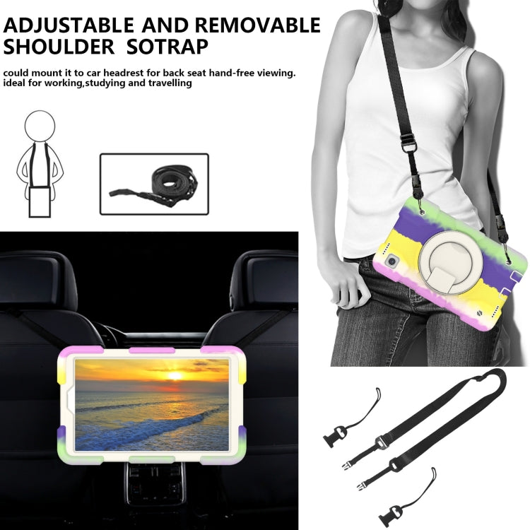 For Samsung Galaxy Tab A9 8.7 2023 Silicone Hybrid PC Tablet Case with Shoulders Strap(Colorful Purple) - Galaxy Tab A9 by buy2fix | Online Shopping UK | buy2fix