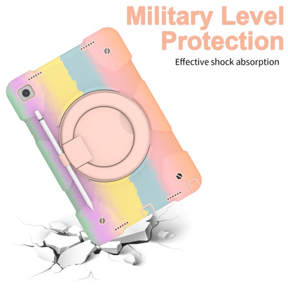 For Samsung Galaxy Tab A9+ 11 2023 Silicone Hybrid PC Tablet Case with Shoulders Strap(Colorful Rose Gold) - Galaxy Tab A9+ by buy2fix | Online Shopping UK | buy2fix