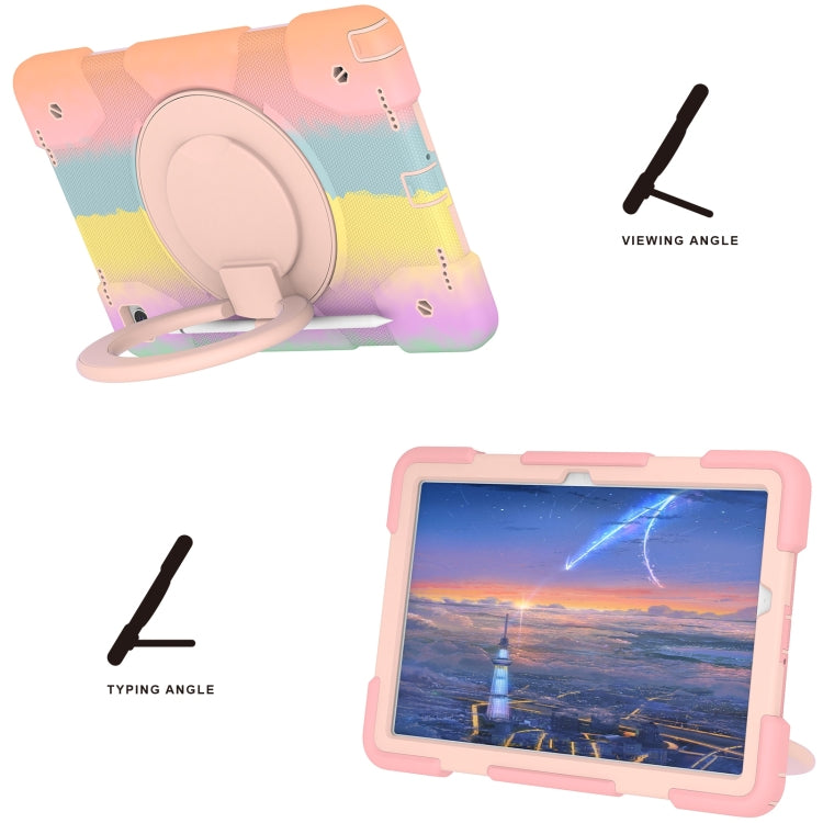 For Samsung Galaxy Tab A9+ 11 2023 Silicone Hybrid PC Tablet Case with Shoulders Strap(Colorful Rose Gold) - Galaxy Tab A9+ by buy2fix | Online Shopping UK | buy2fix