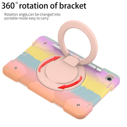 For Samsung Galaxy Tab A9+ 11 2023 Silicone Hybrid PC Tablet Case with Shoulders Strap(Colorful Rose Gold) - Galaxy Tab A9+ by buy2fix | Online Shopping UK | buy2fix