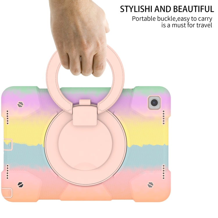 For Samsung Galaxy Tab A9+ 11 2023 Silicone Hybrid PC Tablet Case with Shoulders Strap(Colorful Rose Gold) - Galaxy Tab A9+ by buy2fix | Online Shopping UK | buy2fix
