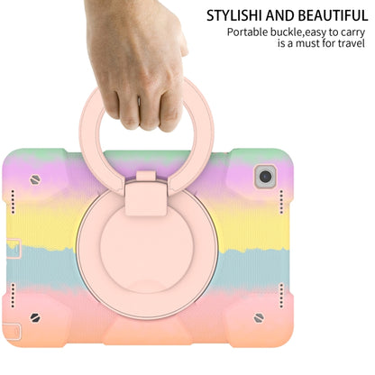 For Samsung Galaxy Tab A9+ 11 2023 Silicone Hybrid PC Tablet Case with Shoulders Strap(Colorful Rose Gold) - Galaxy Tab A9+ by buy2fix | Online Shopping UK | buy2fix