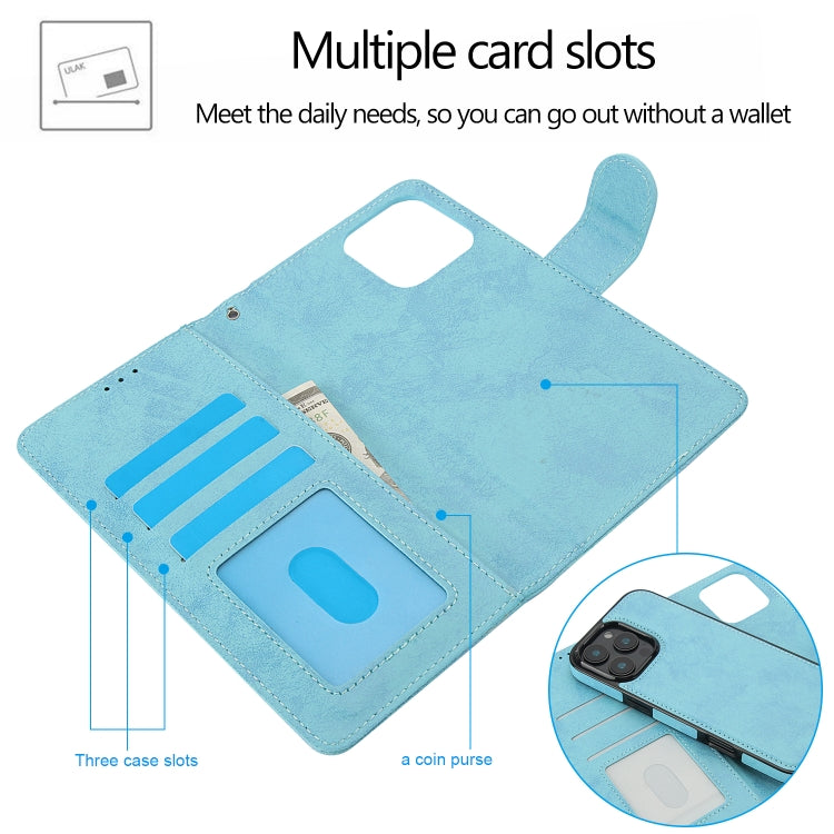 For iPhone 16 Pro Max 2 in 1 Detachable Phone Leather Case(Blue) - iPhone 16 Pro Max Cases by buy2fix | Online Shopping UK | buy2fix