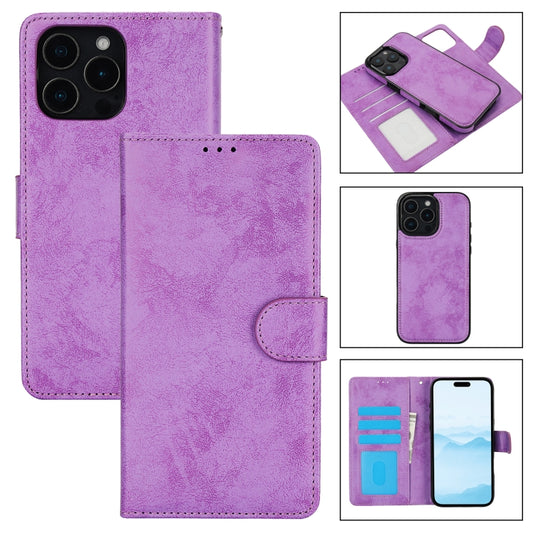 For iPhone 16 Pro Max 2 in 1 Detachable Phone Leather Case(Purple) - iPhone 16 Pro Max Cases by buy2fix | Online Shopping UK | buy2fix