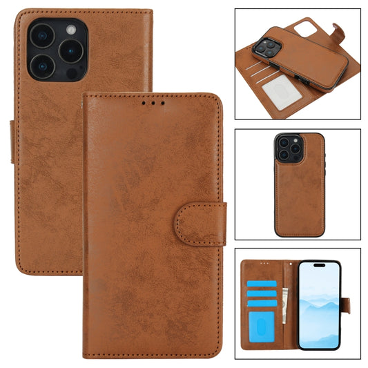 For iPhone 16 Pro Max 2 in 1 Detachable Phone Leather Case(Brown) - iPhone 16 Pro Max Cases by buy2fix | Online Shopping UK | buy2fix