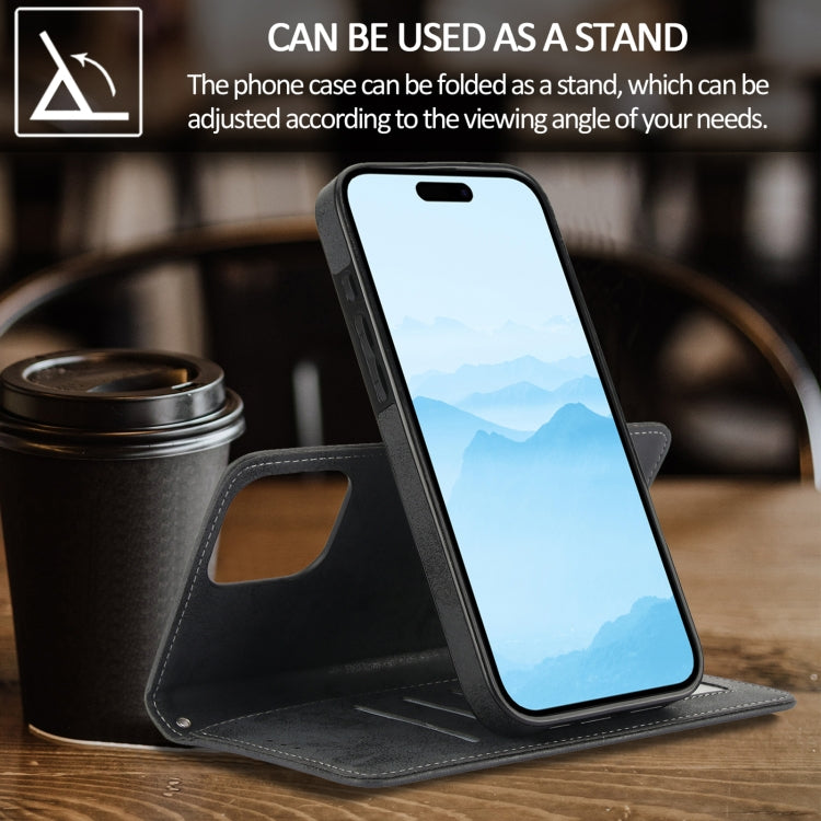 For iPhone 16 Pro Max 2 in 1 Detachable Phone Leather Case(Black) - iPhone 16 Pro Max Cases by buy2fix | Online Shopping UK | buy2fix