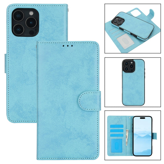 For iPhone 16 Pro 2 in 1 Detachable Phone Leather Case(Blue)