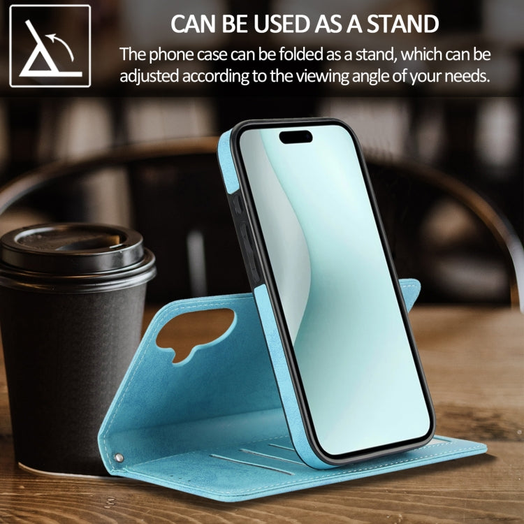 For iPhone 16 Plus 2 in 1 Detachable Phone Leather Case(Blue) - iPhone 16 Plus Cases by buy2fix | Online Shopping UK | buy2fix