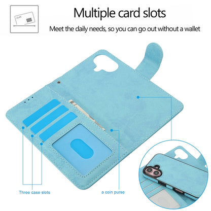 For iPhone 16 Plus 2 in 1 Detachable Phone Leather Case(Blue) - iPhone 16 Plus Cases by buy2fix | Online Shopping UK | buy2fix
