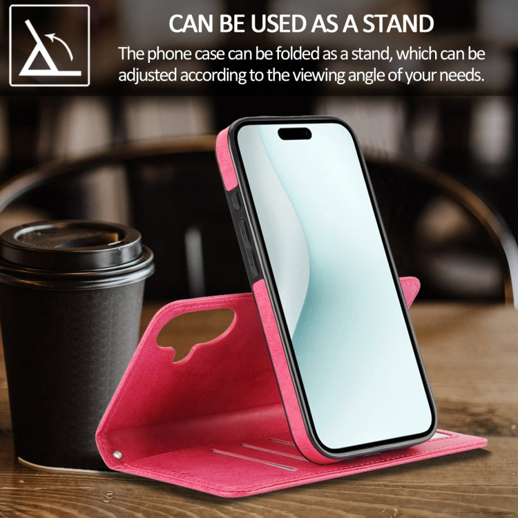 For iPhone 16 2 in 1 Detachable Phone Leather Case(Pink) - iPhone 16 Cases by buy2fix | Online Shopping UK | buy2fix