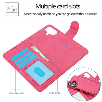 For iPhone 16 2 in 1 Detachable Phone Leather Case(Pink) - iPhone 16 Cases by buy2fix | Online Shopping UK | buy2fix