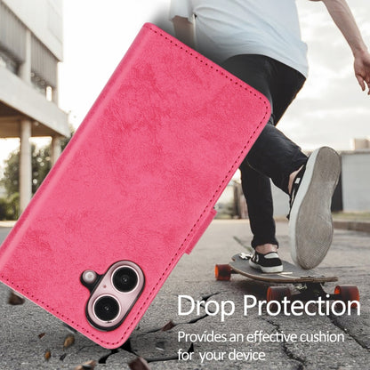 For iPhone 16 2 in 1 Detachable Phone Leather Case(Pink) - iPhone 16 Cases by buy2fix | Online Shopping UK | buy2fix