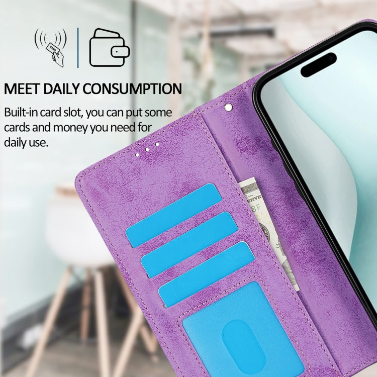 For iPhone 16 2 in 1 Detachable Phone Leather Case(Purple) - iPhone 16 Cases by buy2fix | Online Shopping UK | buy2fix