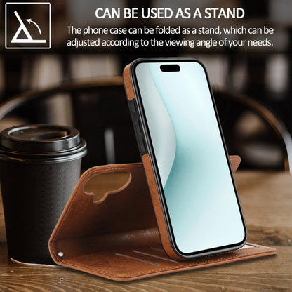 For iPhone 16 2 in 1 Detachable Phone Leather Case(Brown) - iPhone 16 Cases by buy2fix | Online Shopping UK | buy2fix