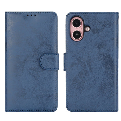 For iPhone 16 2 in 1 Detachable Phone Leather Case(Dark Blue) - iPhone 16 Cases by buy2fix | Online Shopping UK | buy2fix