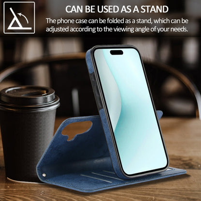For iPhone 16 2 in 1 Detachable Phone Leather Case(Dark Blue) - iPhone 16 Cases by buy2fix | Online Shopping UK | buy2fix