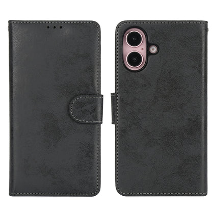 For iPhone 16 2 in 1 Detachable Phone Leather Case(Black) - iPhone 16 Cases by buy2fix | Online Shopping UK | buy2fix