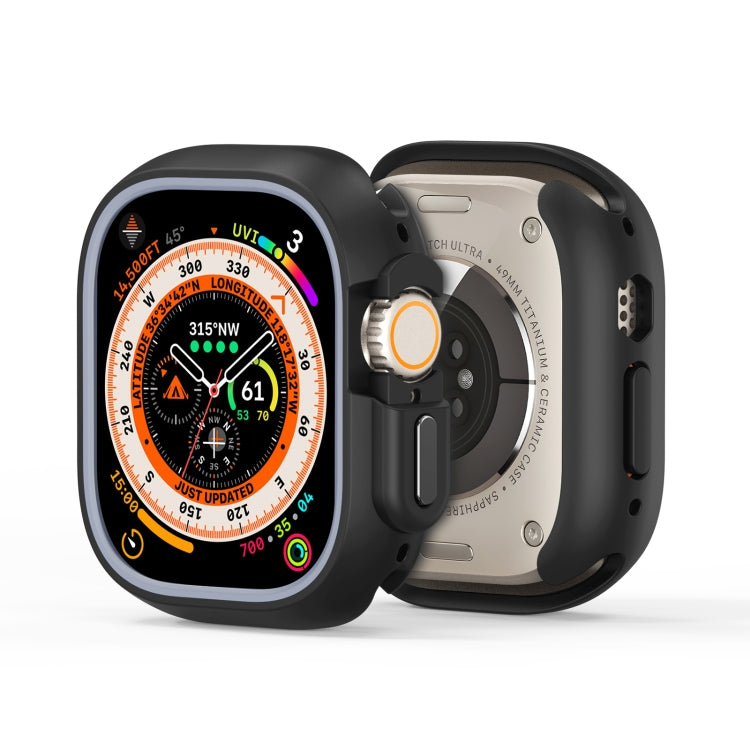 For Apple Watch Ultra 2 49mm / Ultra 49mm DUX DUCIS Bamo Series Hollow PC + TPU Watch Protective Case(Black+Grey) by DUX DUCIS