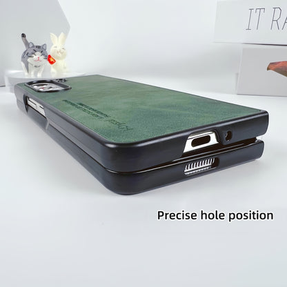 For Samsung Galaxy Z Fold4 i.Crystal Lambskin Folding Phone Case(Brown) by buy2fix