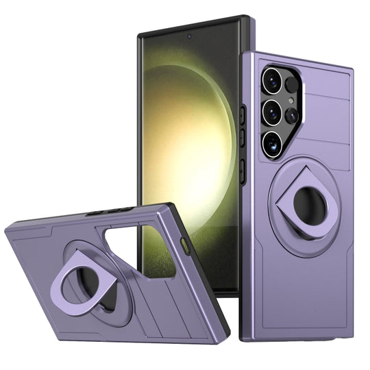 For Samsung Galaxy S24 Ultra 5G Armor MagSafe Ring Holder Phone Case(Puple)
