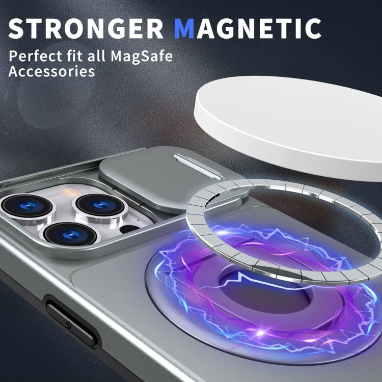 For iPhone 11 Pro Camshield MagSafe Ring Holder Armor Phone Case(Titanium Grey) by buy2fix