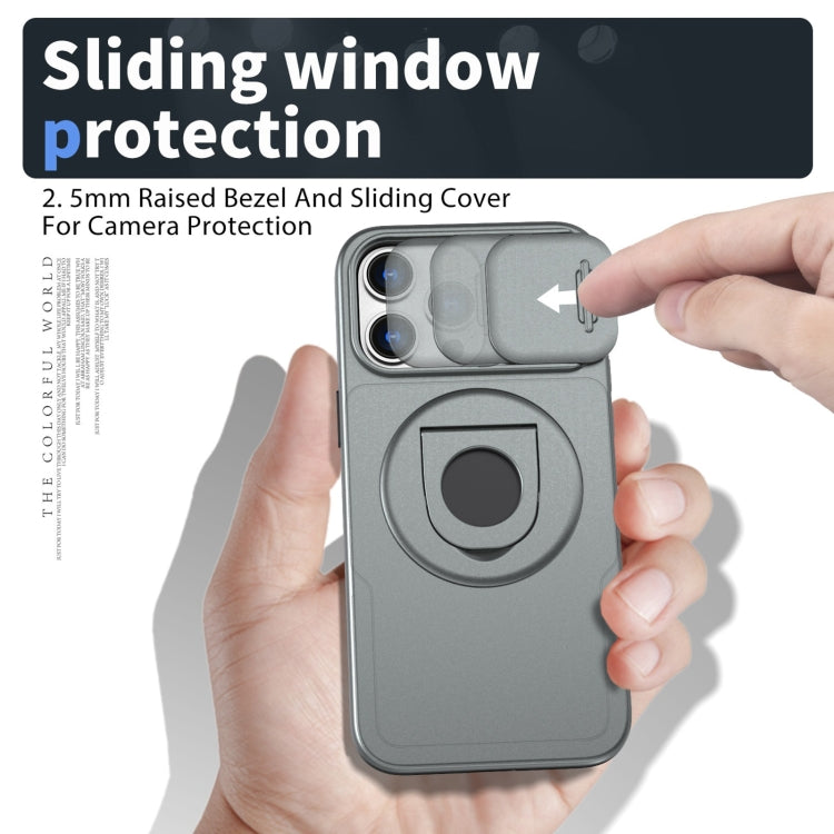 For iPhone 12 Pro Camshield MagSafe Ring Holder Armor Phone Case(Titanium Grey) by buy2fix