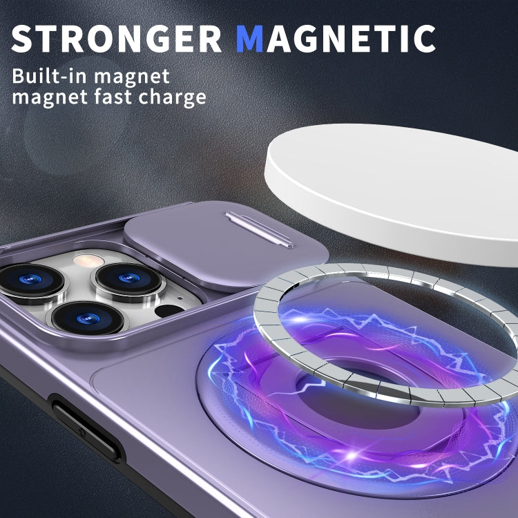 For iPhone 16 Pro Max Camshield MagSafe Ring Holder Armor Phone Case(Purple) by buy2fix