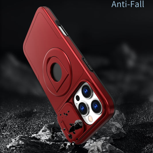 For iPhone 16 Pro Camshield MagSafe Ring Holder Armor Phone Case(Red) by buy2fix