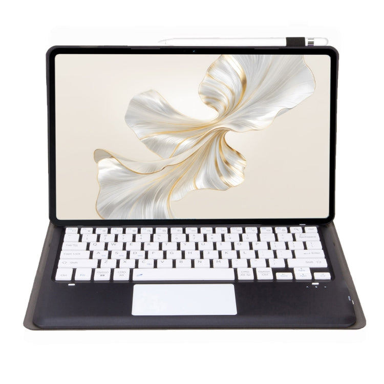 For Honor Pad 9 AH19-A TPU Ultra-thin Detachable Bluetooth Keyboard Tablet Leather Case with Touchpad(Black + White) by buy2fix