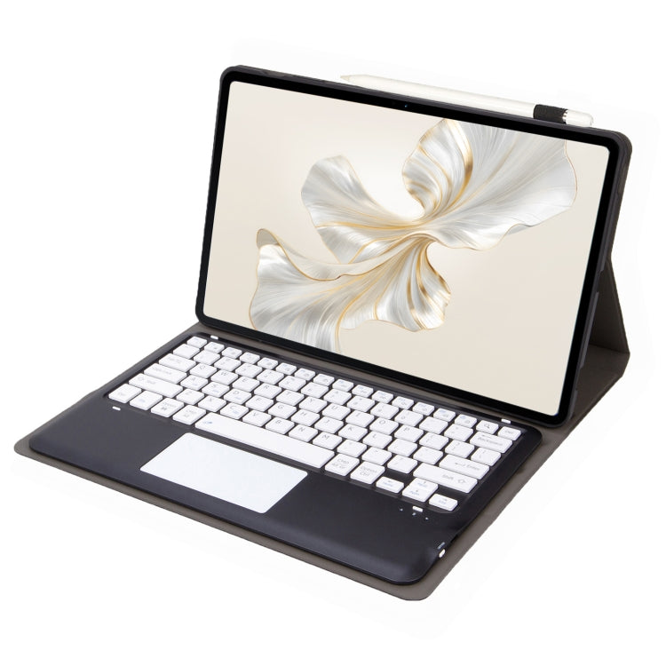 For Honor Pad 9 AH19-A TPU Ultra-thin Detachable Bluetooth Keyboard Tablet Leather Case with Touchpad(Black + White) by buy2fix
