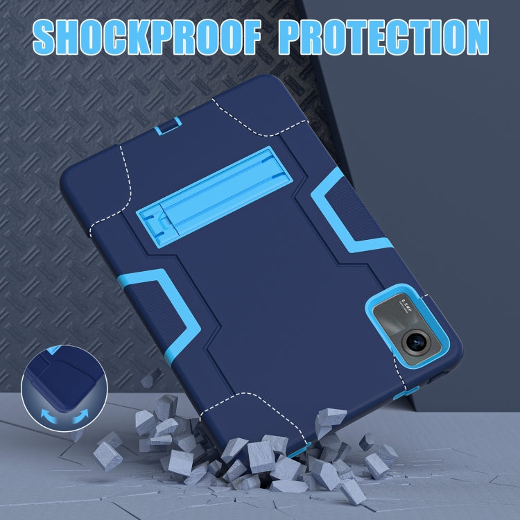 For Xiaomi Redmi Pad SE 11 2023 Contrast Color Silicone Hybrid PC Tablet Case with Holder(Navy Blue Blue) by buy2fix