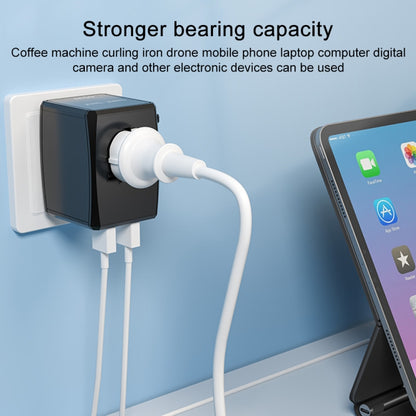 HHT905 PD 45W Dual USB+Dual Type-C Interface Multi-function Universal Travel Conversion Plug(Black) by buy2fix