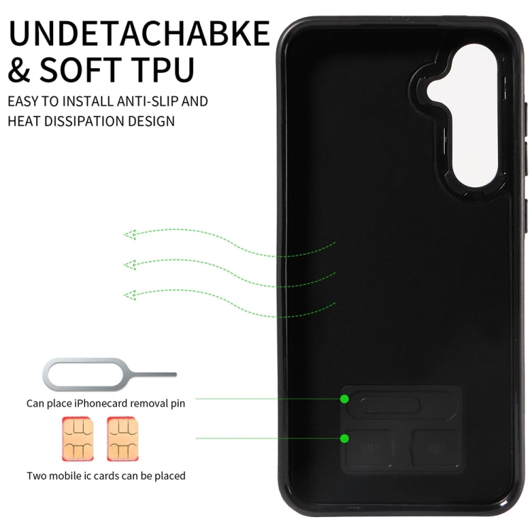 For Samsung Galaxy S23 FE 5G Calf Texture Card Slot Ring Holder Phone Case(Red) by buy2fix