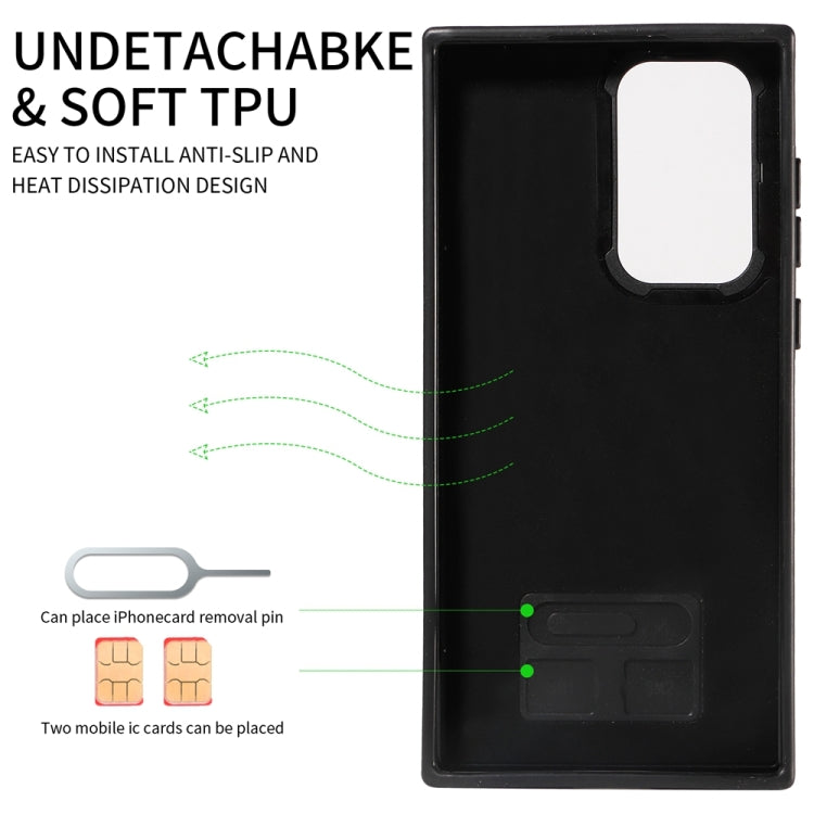 For Samsung Galaxy S22 Ultra 5G Calf Texture Card Slot Ring Holder Phone Case(Red) by buy2fix