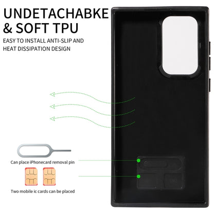 For Samsung Galaxy S22 Ultra 5G Calf Texture Card Slot Ring Holder Phone Case(Red) by buy2fix