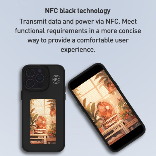 For iPhone 14 Pro Max NFC Four-Color E-ink Screen DIY Phone Case(Black) - iPhone 14 Pro Max Cases by buy2fix | Online Shopping UK | buy2fix