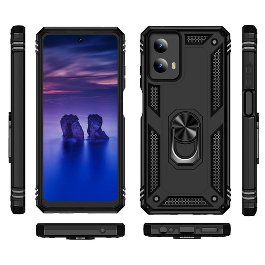 For Motorola Moto G Play 5G 2024 Shockproof TPU + PC Phone Case with Holder(Black) by buy2fix