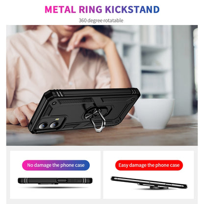 For Motorola Moto G Play 5G 2024 Shockproof TPU + PC Phone Case with Holder(Black) by buy2fix